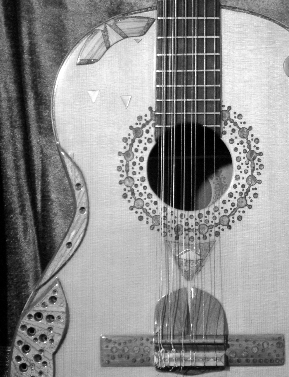 Triple-double-single-course pedal guitar